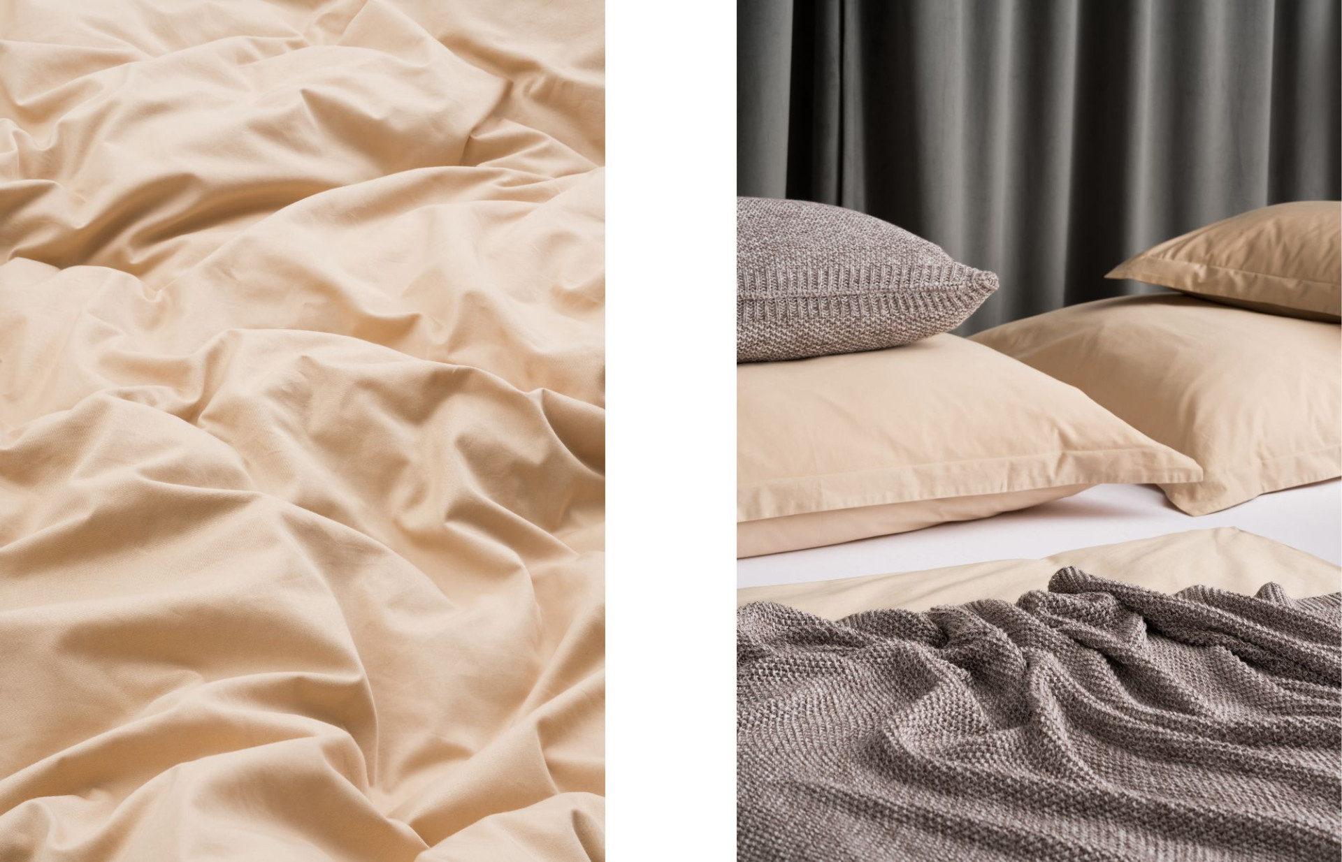 Our Wooden Essence bed linen & accessories from our woven Monochrome Melange collection.