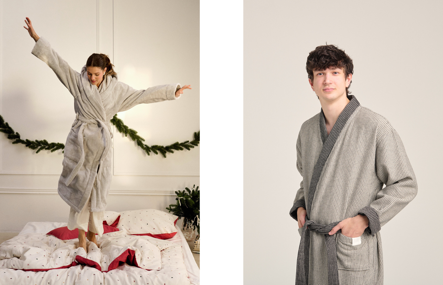 Župany Onsen tvoří pevnější 100% bavlna, župany Neris zase extra měkká 100% egyptská bavlna