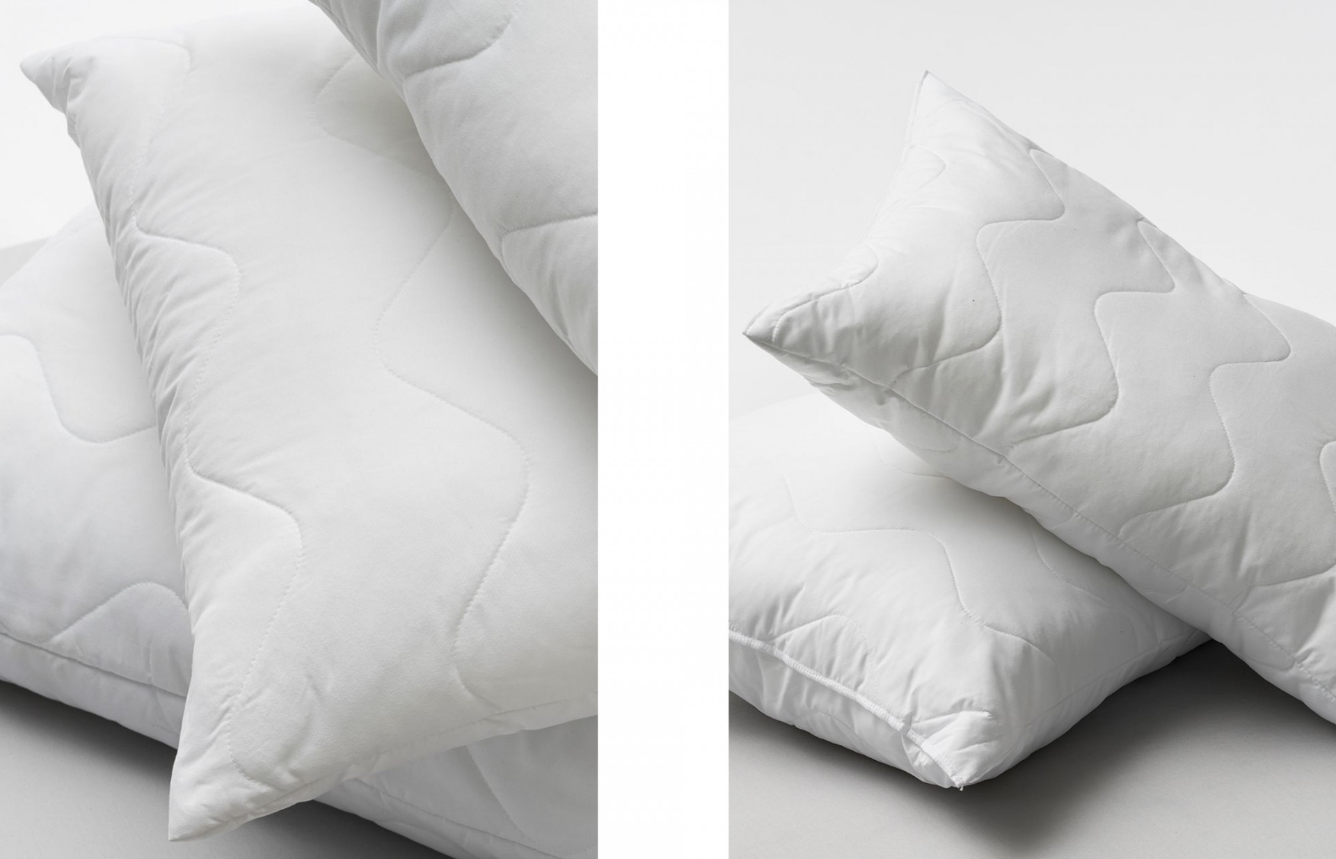 Our Classic High pillows with 3D poly-fill.